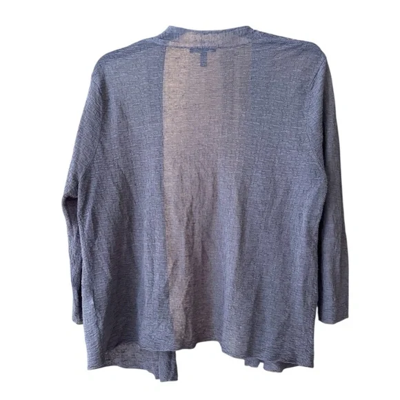 Eileen‎ Fisher Linen Cardigan Open lightweight Layer Size Medium. Purple/Gray. - Picture 5 of 5